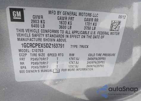 2013 Chevrolet Silverado 1500 Work Truck from USA, damaged, VIN 1GCRCPEX5DZ163791